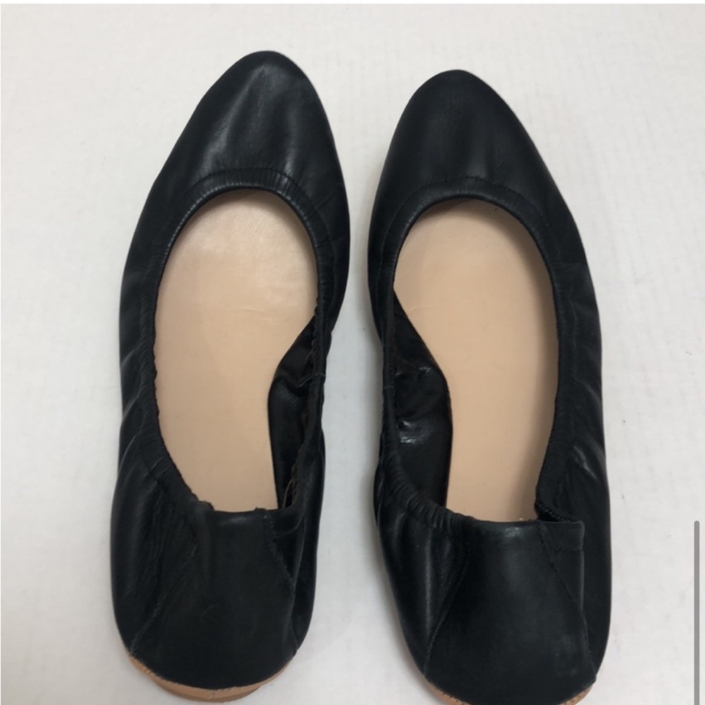 Loeffler Randall "Georgie" Black Nude Trim Elastic Ballet Flats 9